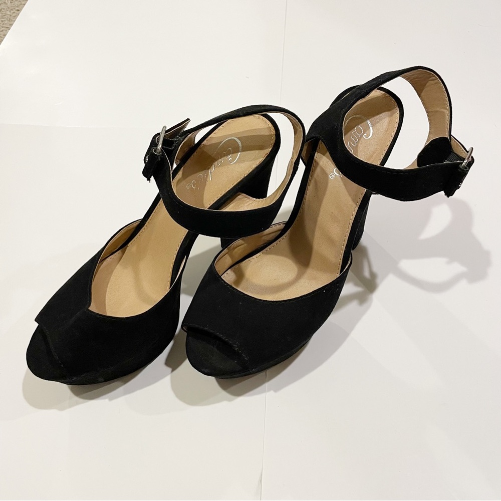 Candie’s black suede heels